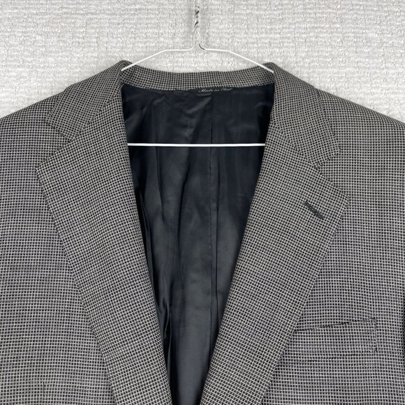 Canali Italy Blue Label Super 130 White / Black Abstract AOP Two Button Suit 54L - Picture 2 of 16